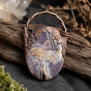 Chevron Amethyst Pendant – American Made Copper Jewelry - Copper Artisan Jewelry