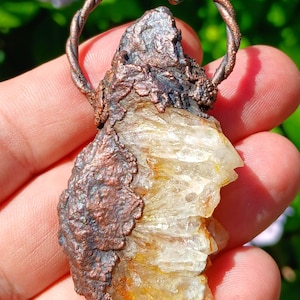 Diamond Hill Quartz Pendant | USA Handcrafted - Copper Crystal Necklace | Artisan Jewelry